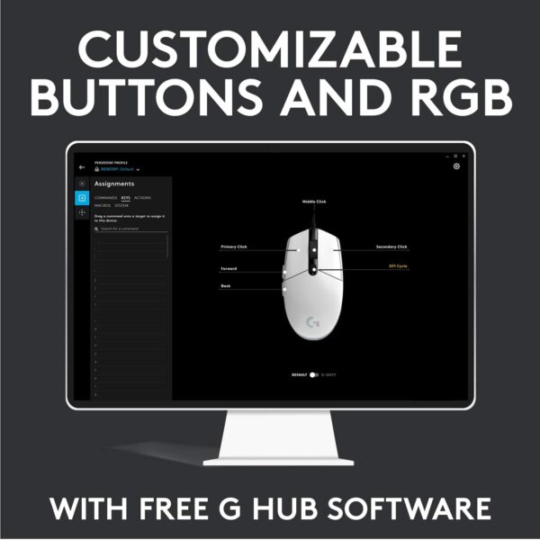 Logitech G203 RGB - Mouse cableado para videojuegos - Imagen 4