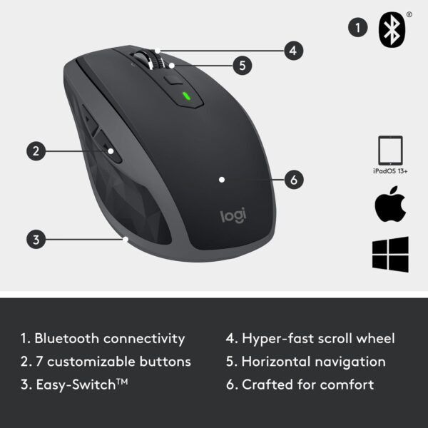 Logitech MX Anywhere 2S Bluetooth Edition Mouse inalámbrico - Imagen 3