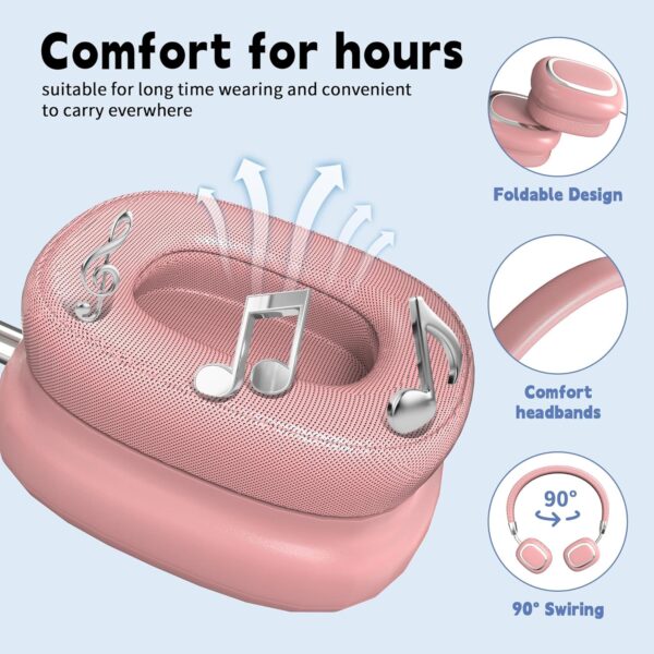 AMAFACE Auriculares Bluetooth rosas - Imagen 4
