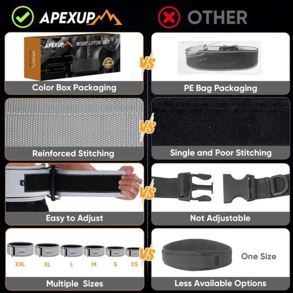 APEXUP Cinturón de levantamiento de pesas - Imagen 9