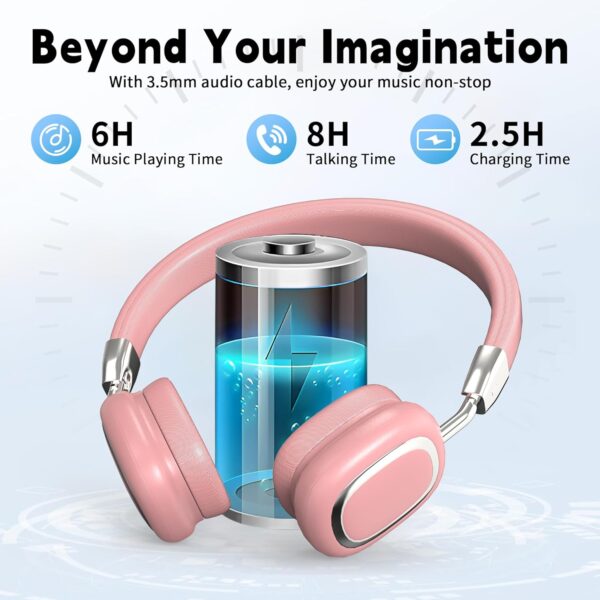 AMAFACE Auriculares Bluetooth rosas - Imagen 5
